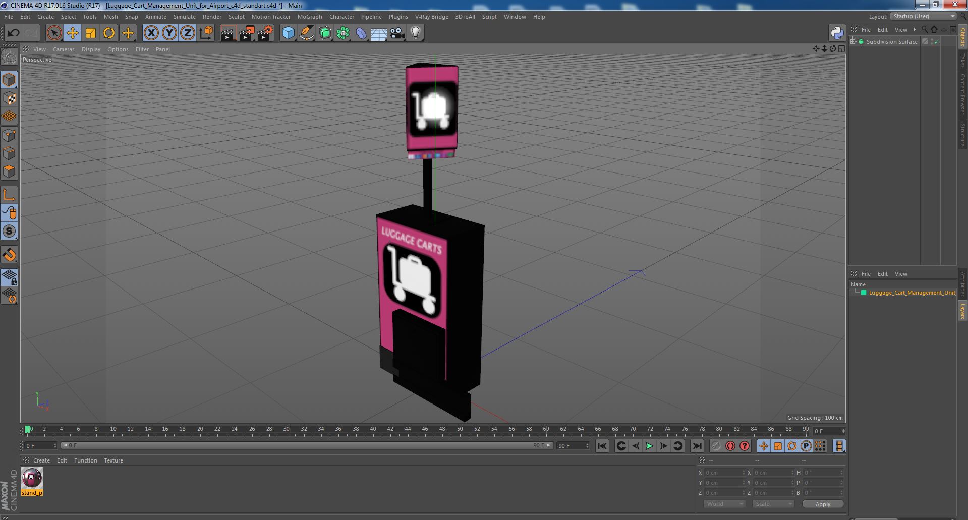 3D model Luggage Cart Management Unit for Airport