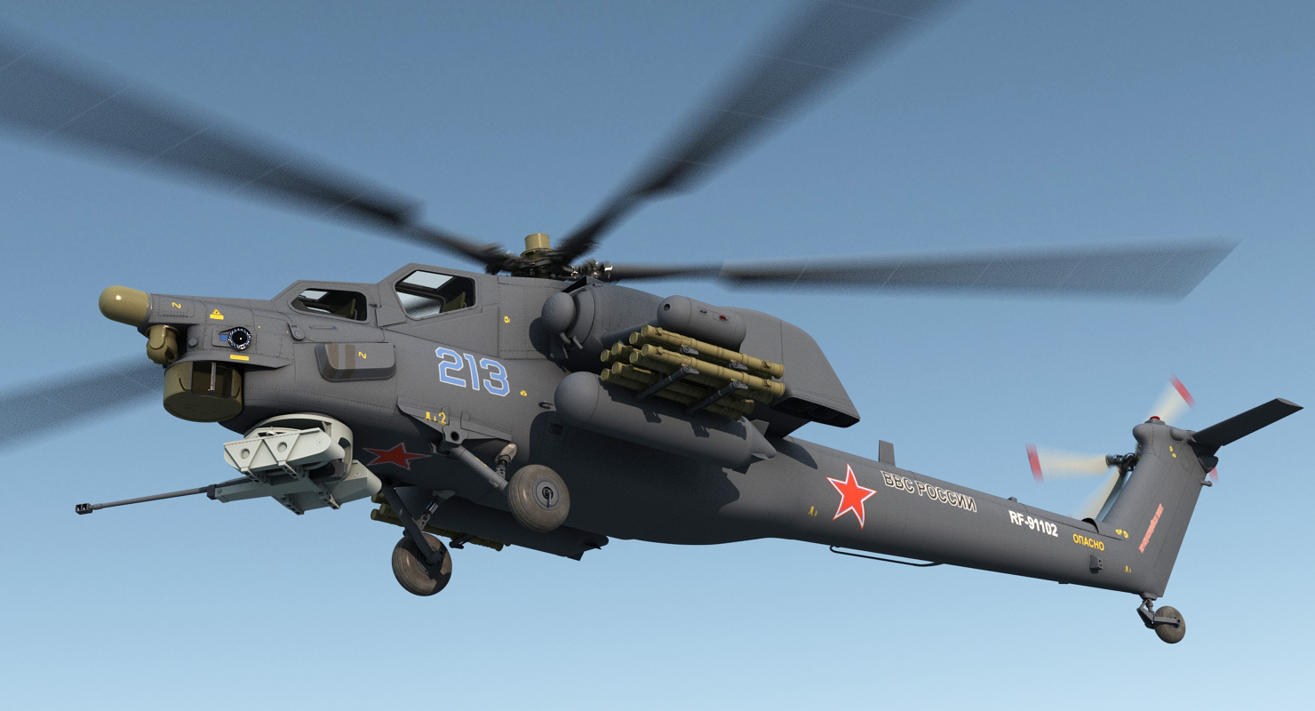 Attack Helicopter MI 28H Havoc Rigged 3D