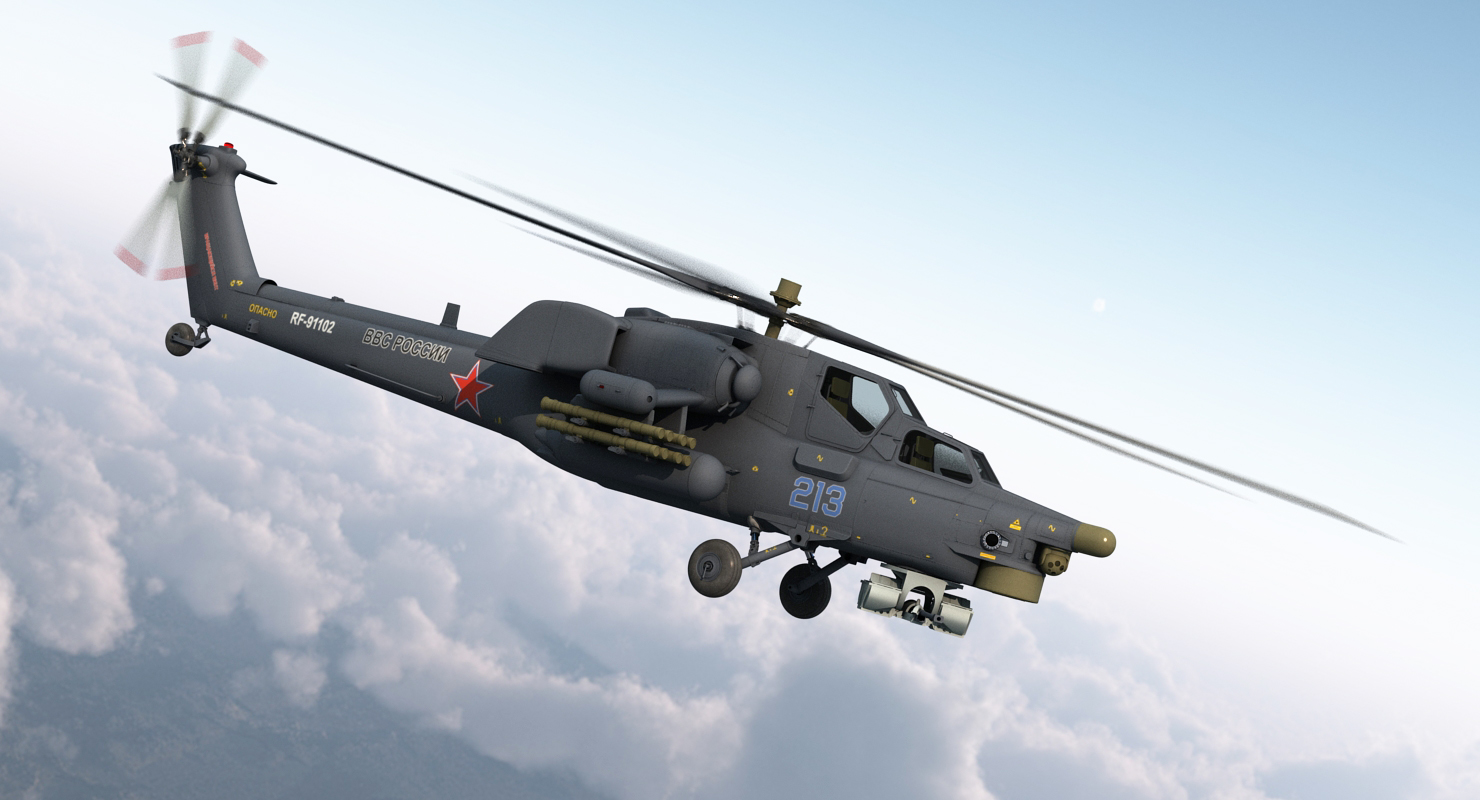 Attack Helicopter MI 28H Havoc Rigged 3D