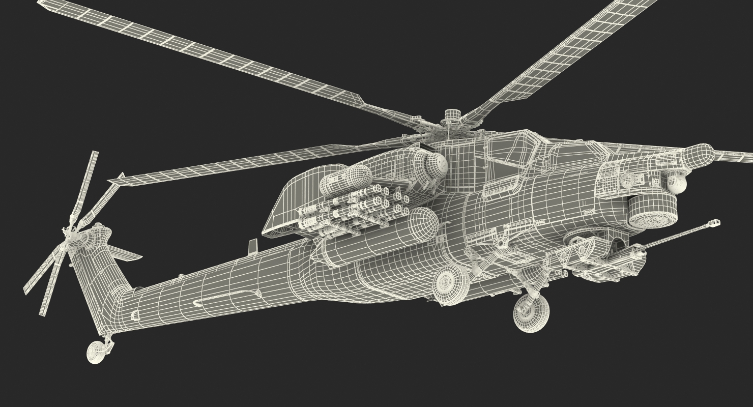 Attack Helicopter MI 28H Havoc Rigged 3D