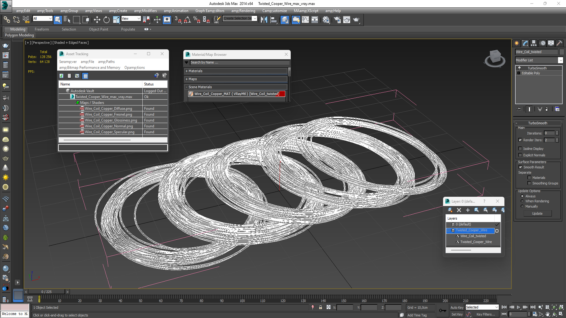 Twisted Cooper Wire 3D model