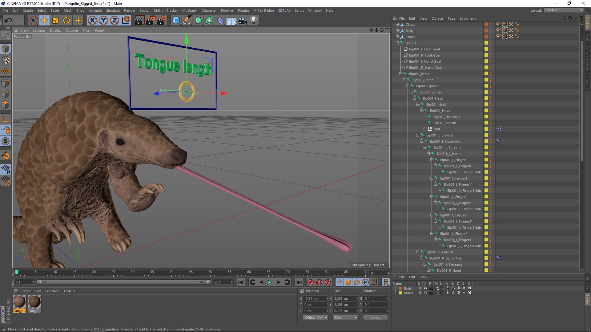 Pangolin Rigged for Cinema 4D 3D model