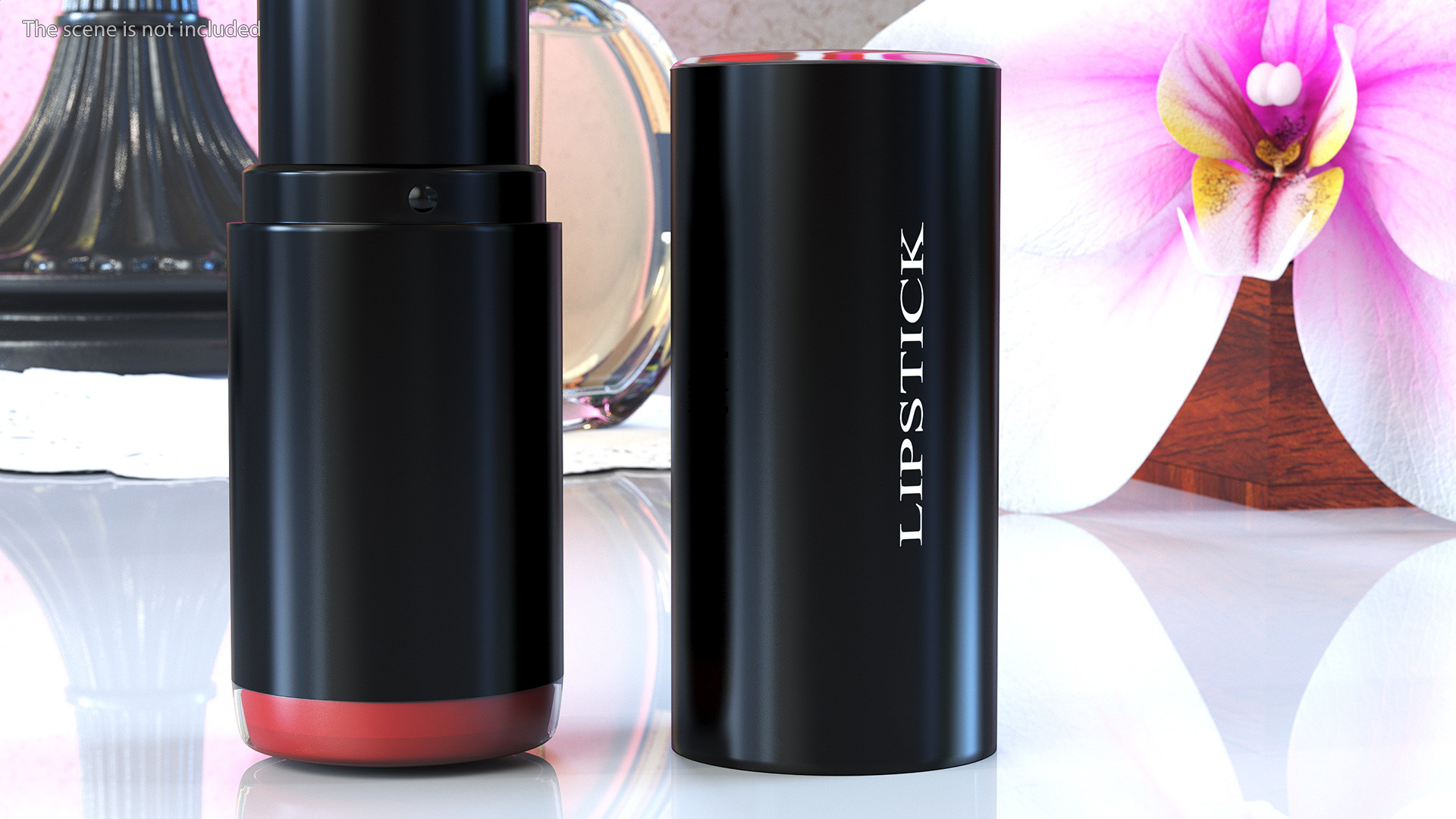 3D Round Lipstick Red Open model