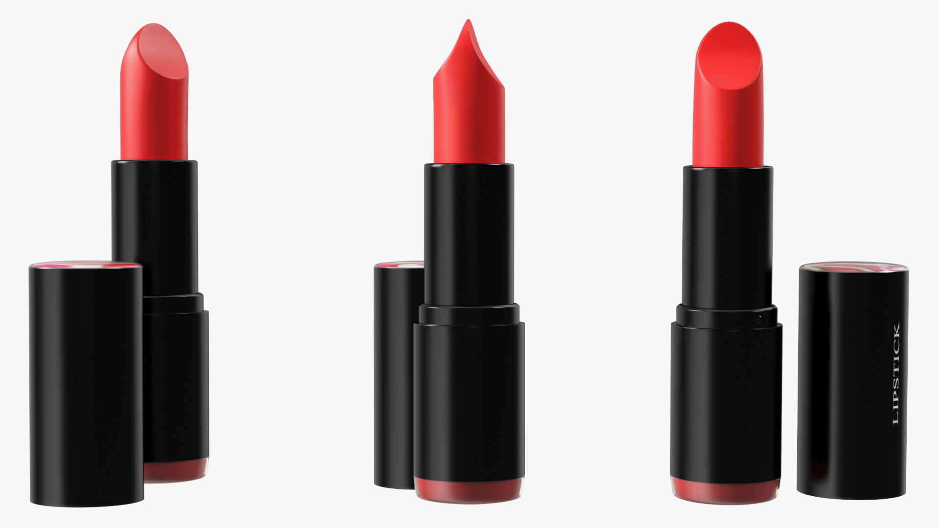 3D Round Lipstick Red Open model