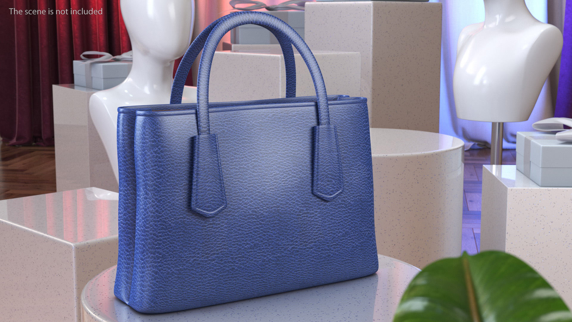 Women Leather Bag Blue 3D