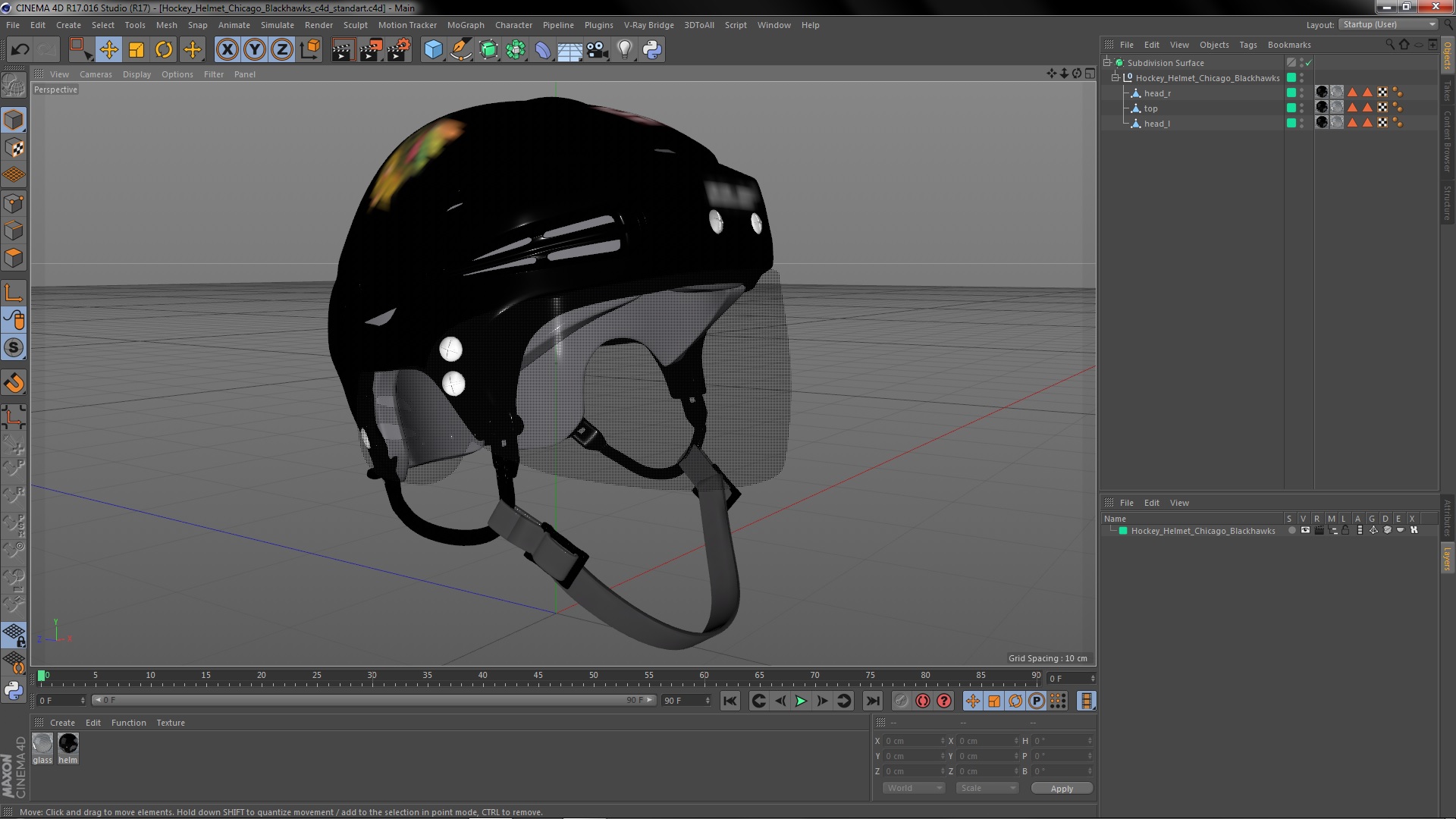 Hockey Helmet Chicago Blackhawks 3D