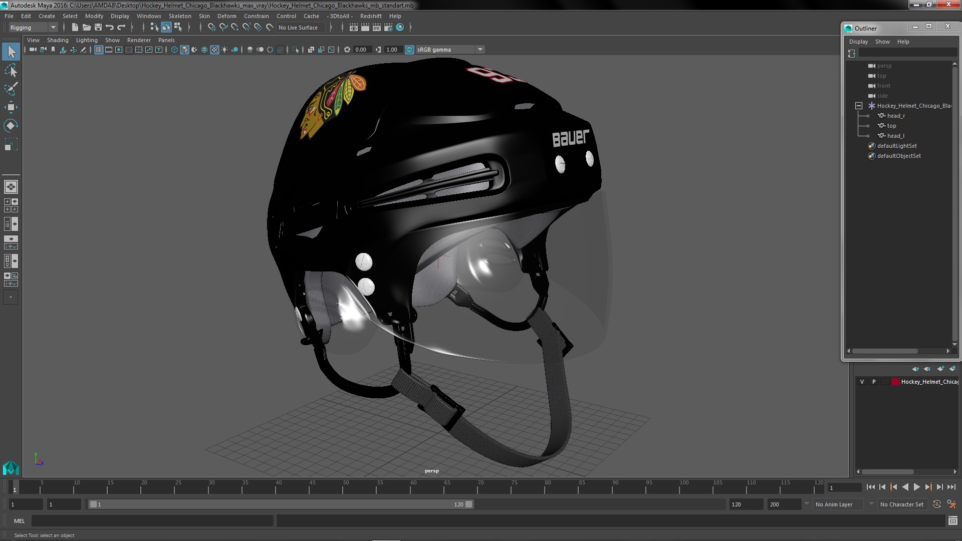 Hockey Helmet Chicago Blackhawks 3D