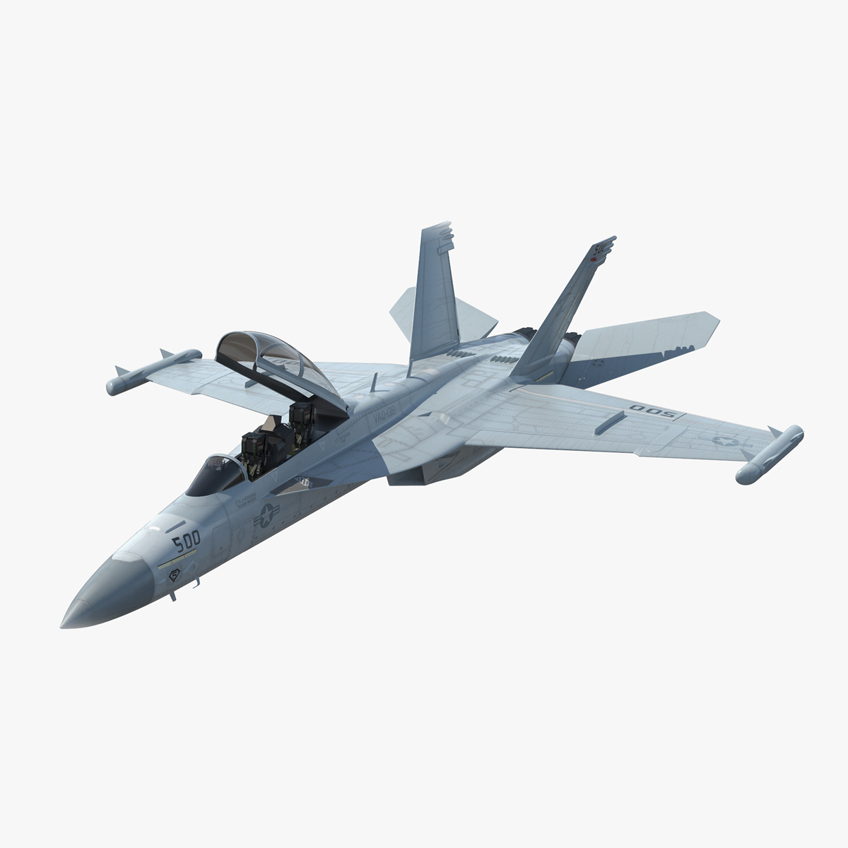 3D model Aircraft Boeing EA-18G without Armament Rigged for Maya