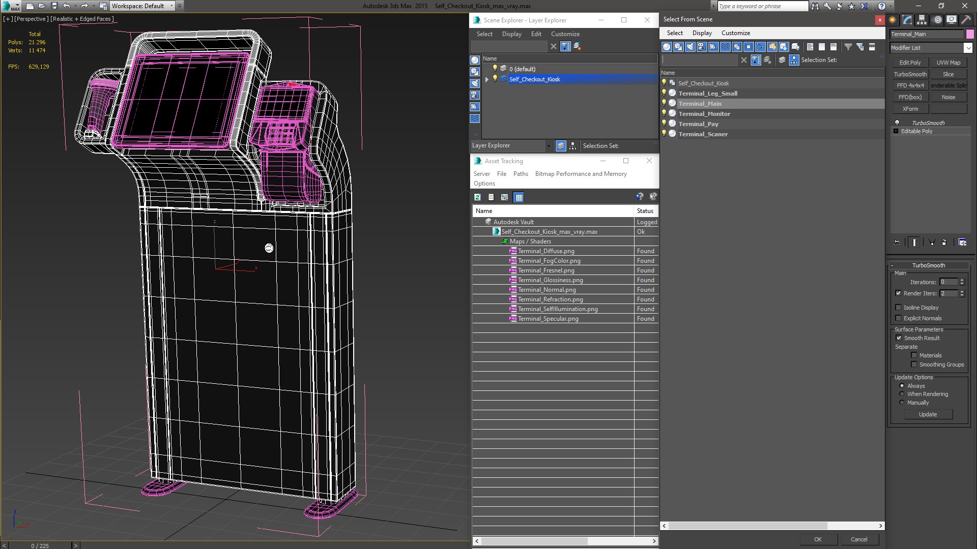 Self Checkout Kiosk 3D model