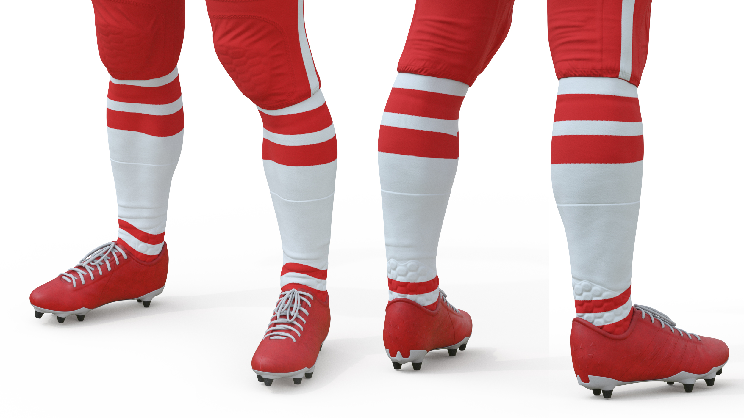 Red Uniform Football Player Rigged 3D model