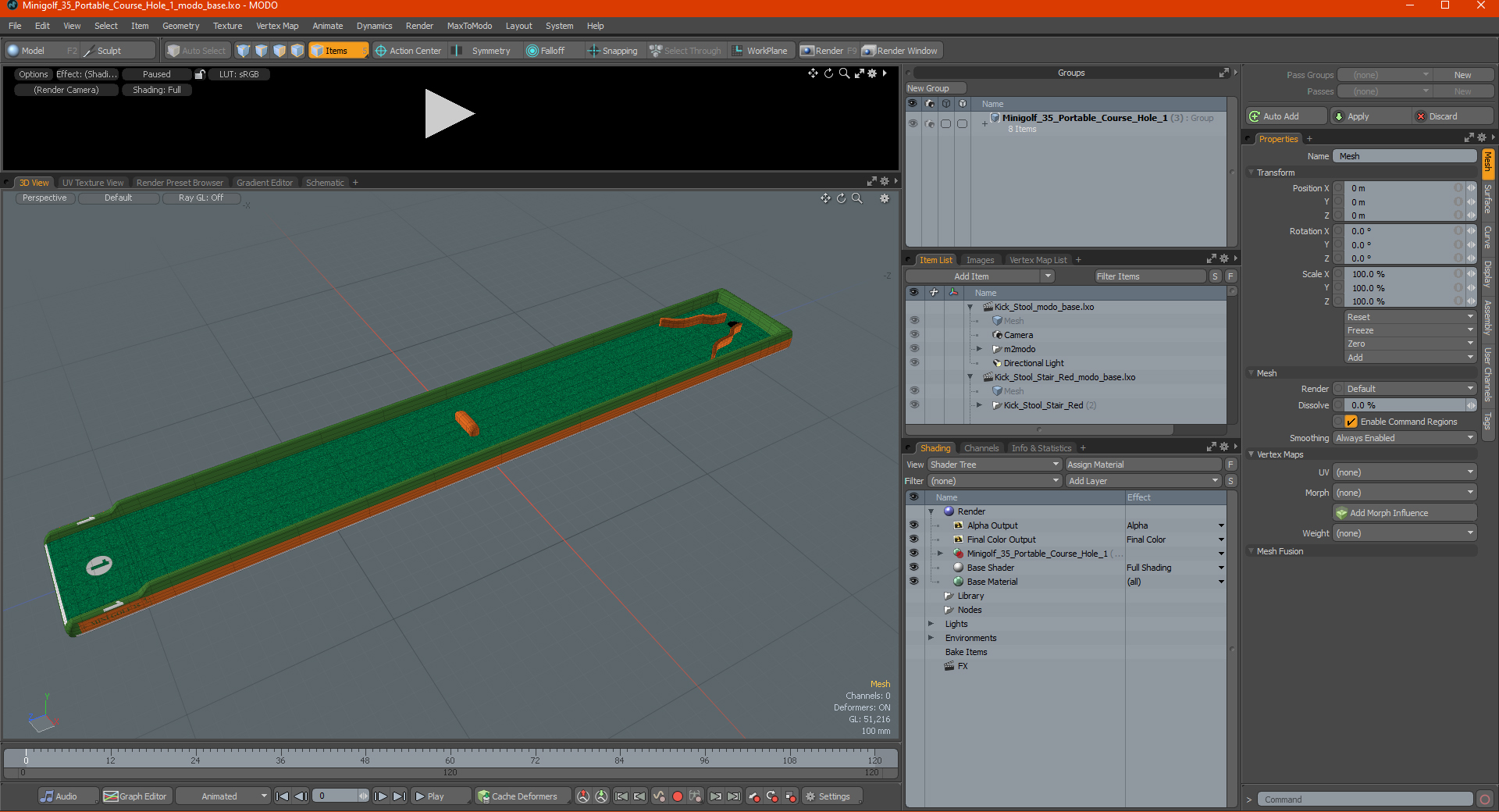 Minigolf 35 Portable Course Hole 1 3D model