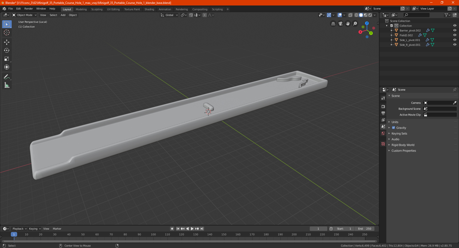 Minigolf 35 Portable Course Hole 1 3D model