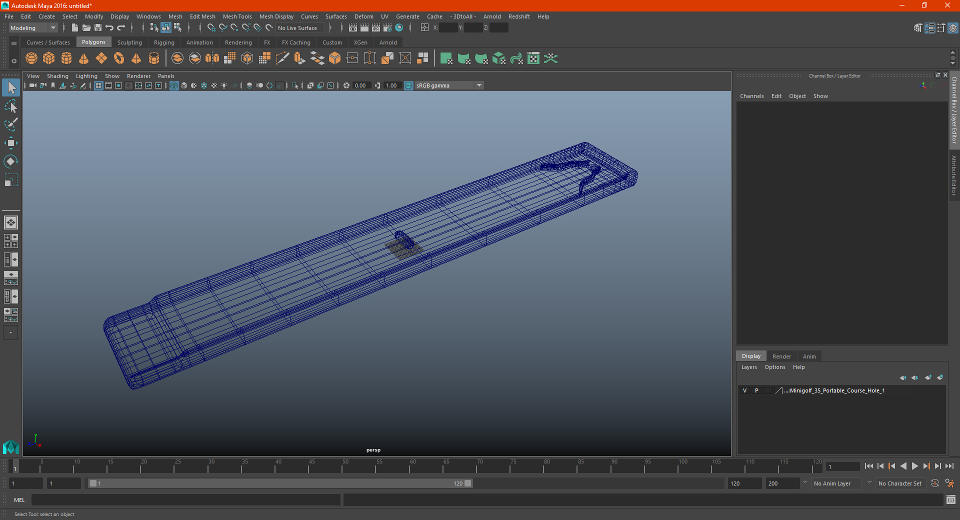 Minigolf 35 Portable Course Hole 1 3D model