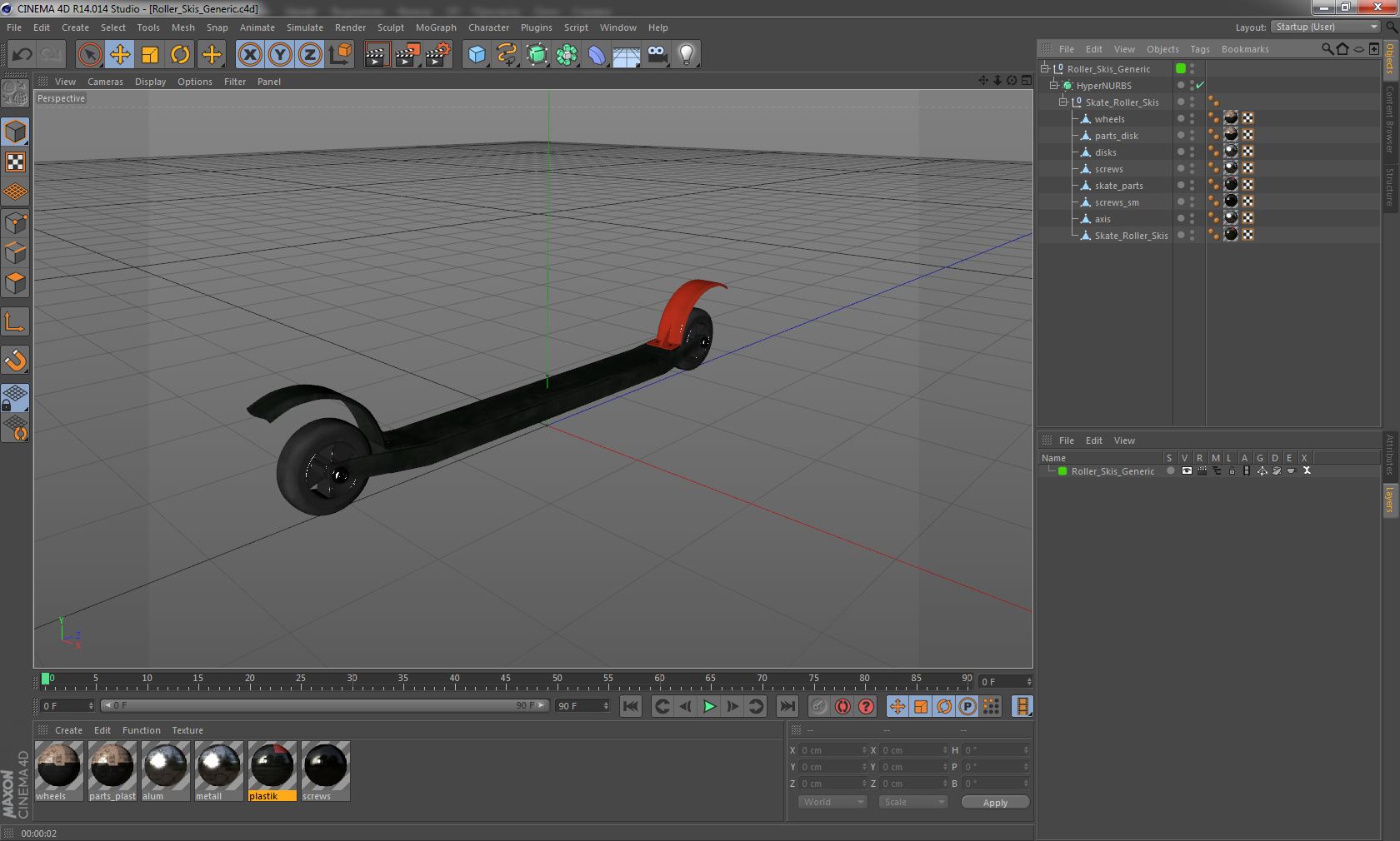 Roller Skis Generic 3D model