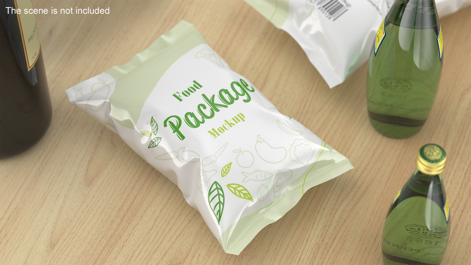 3D model Mockup Food Package Green