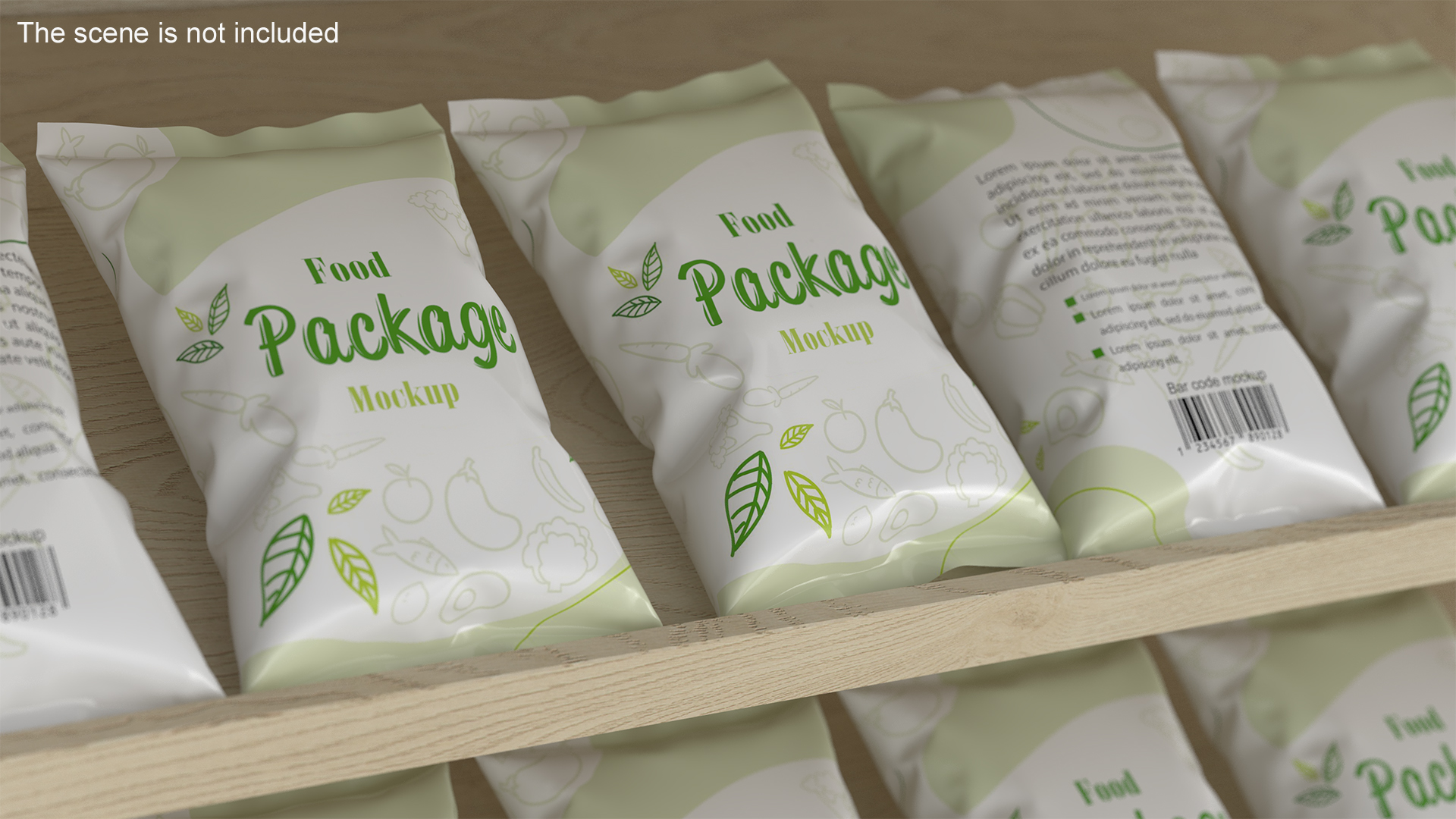 3D model Mockup Food Package Green