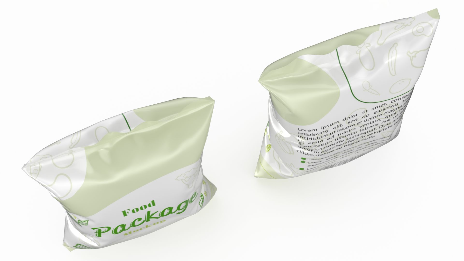 3D model Mockup Food Package Green