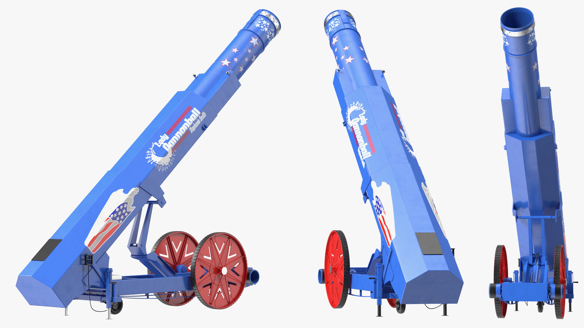 3D Human Cannonball Blue Rigged model