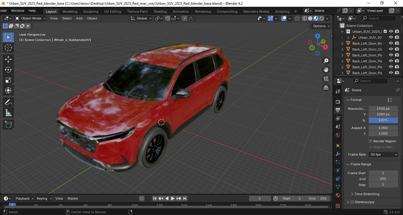 3D Urban SUV 2025 Red model