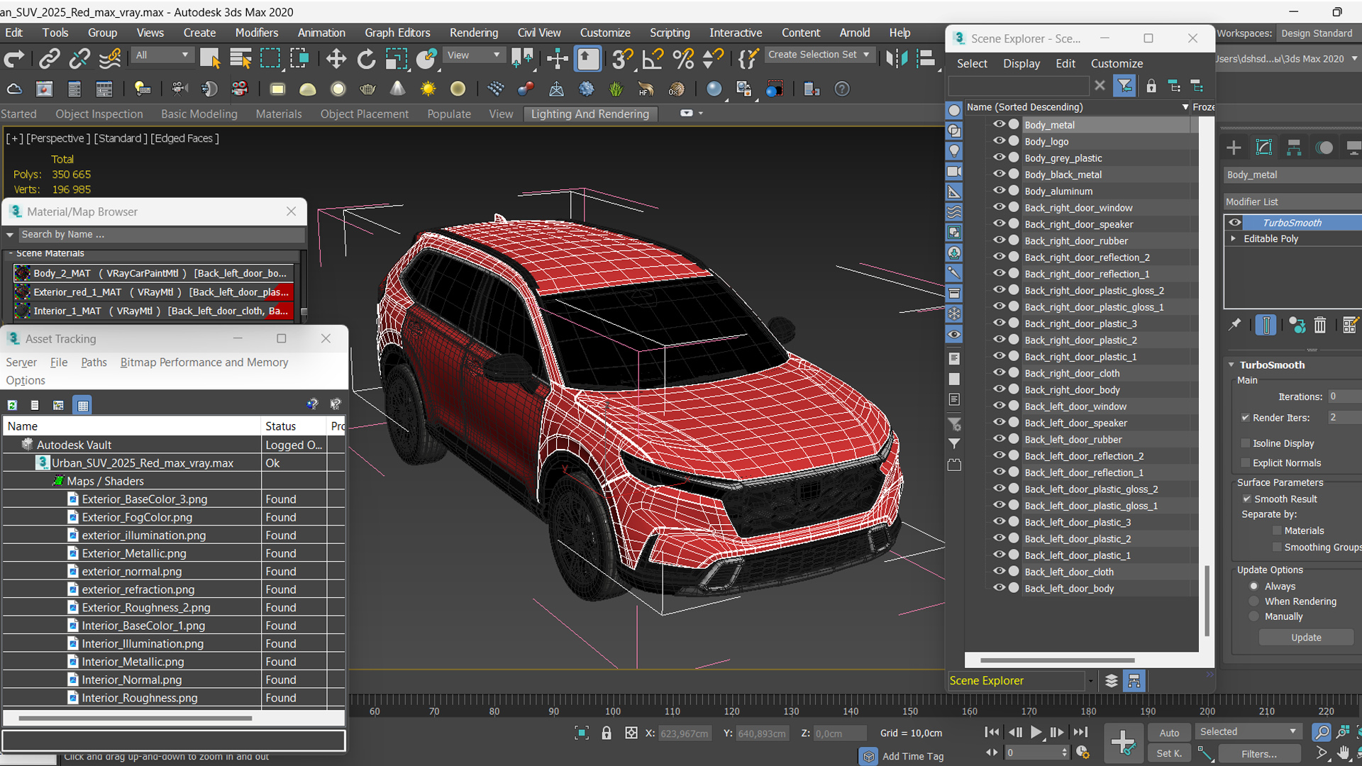 3D Urban SUV 2025 Red model