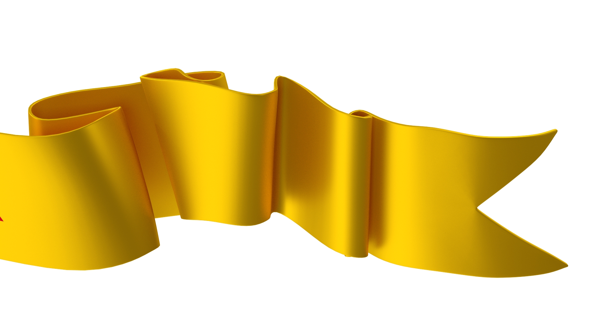 Ribbon Curved Stripe Banner Gold 3D