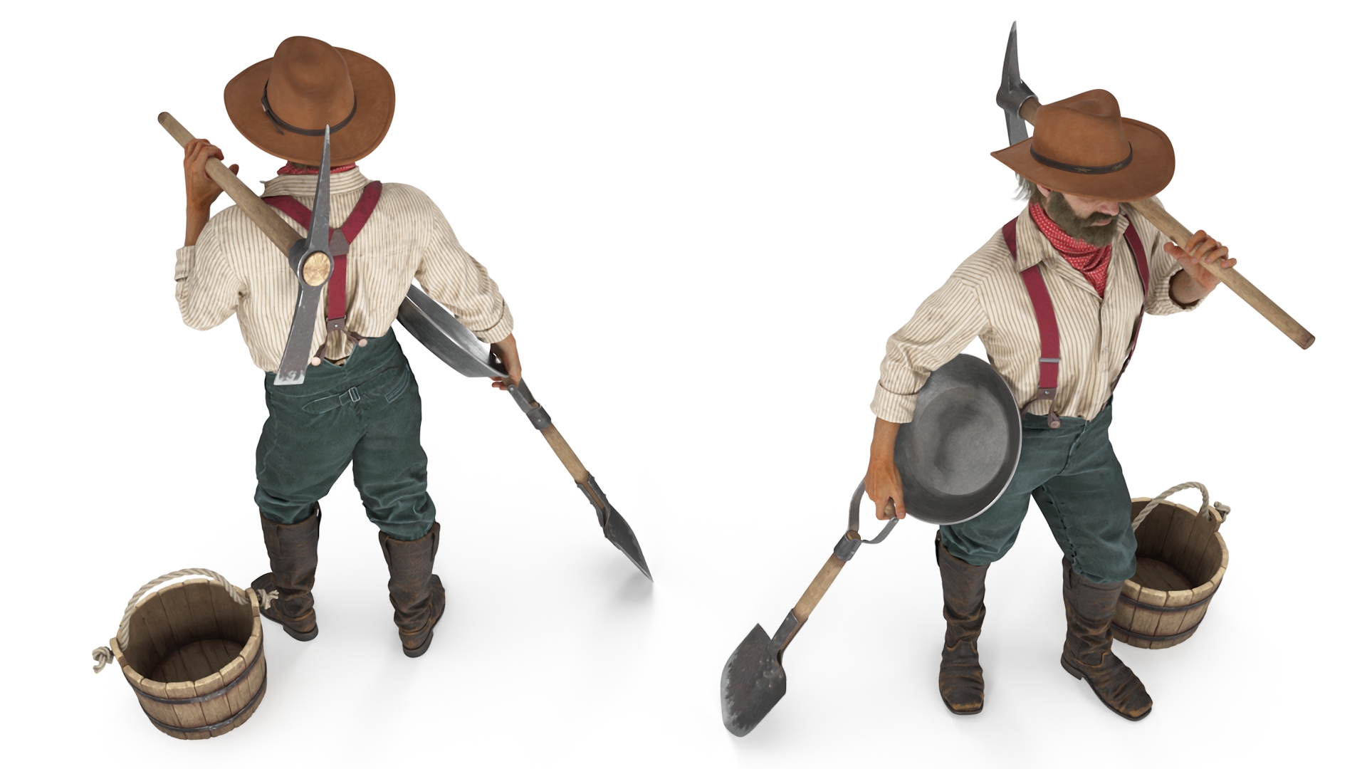 Gold Rush Prospector Standing 3D model