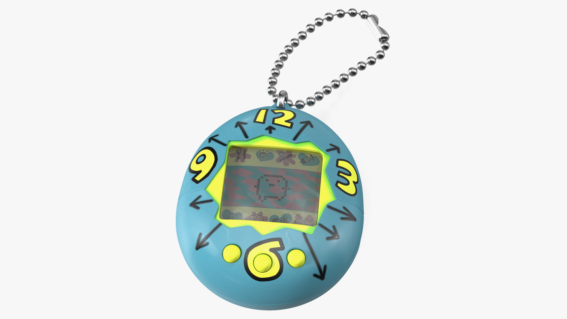 3D model Retro Tamagotchi Bandai Yellow-Blue