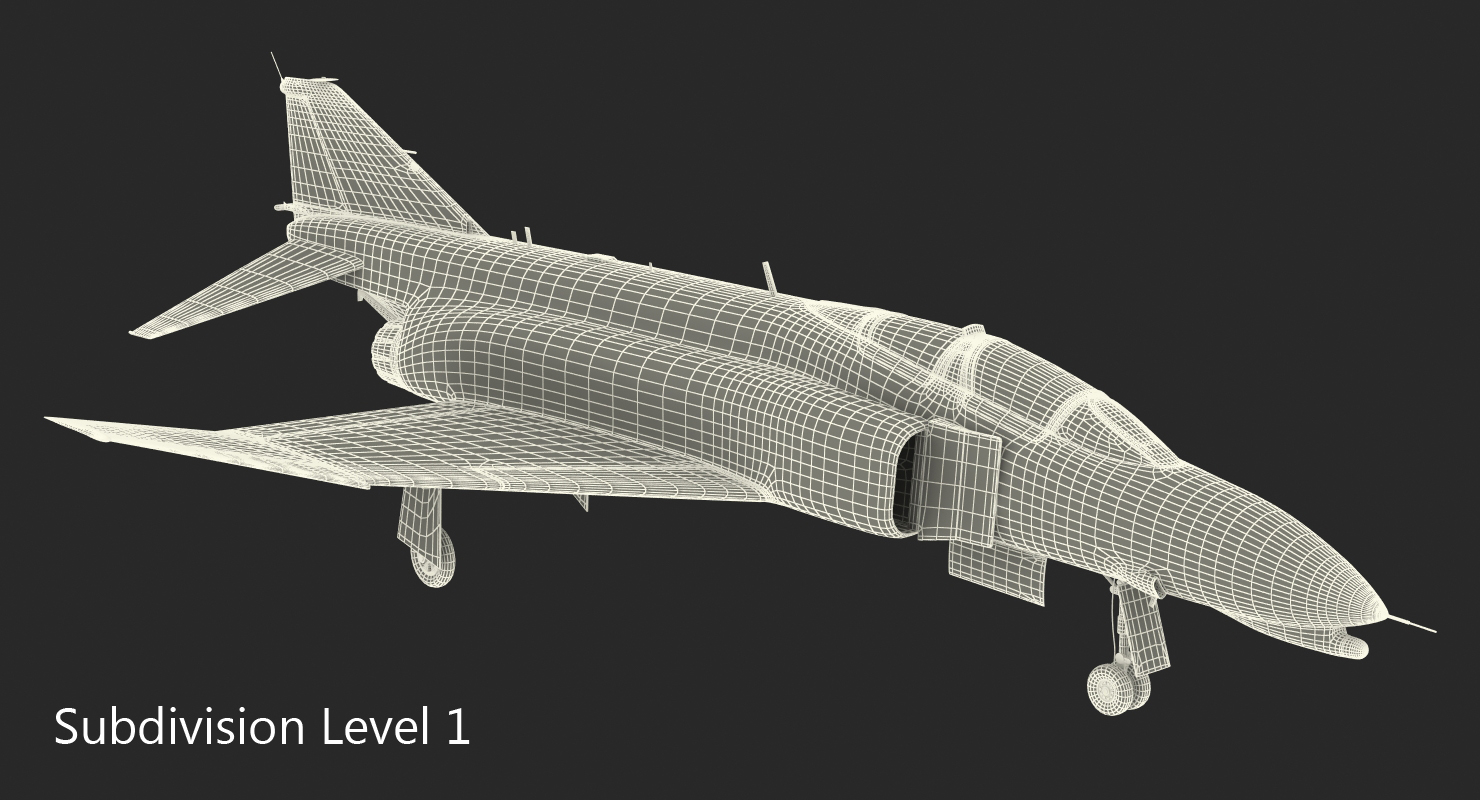 F 4E Kurnass Israeli Air Force 2 Rigged 3D model