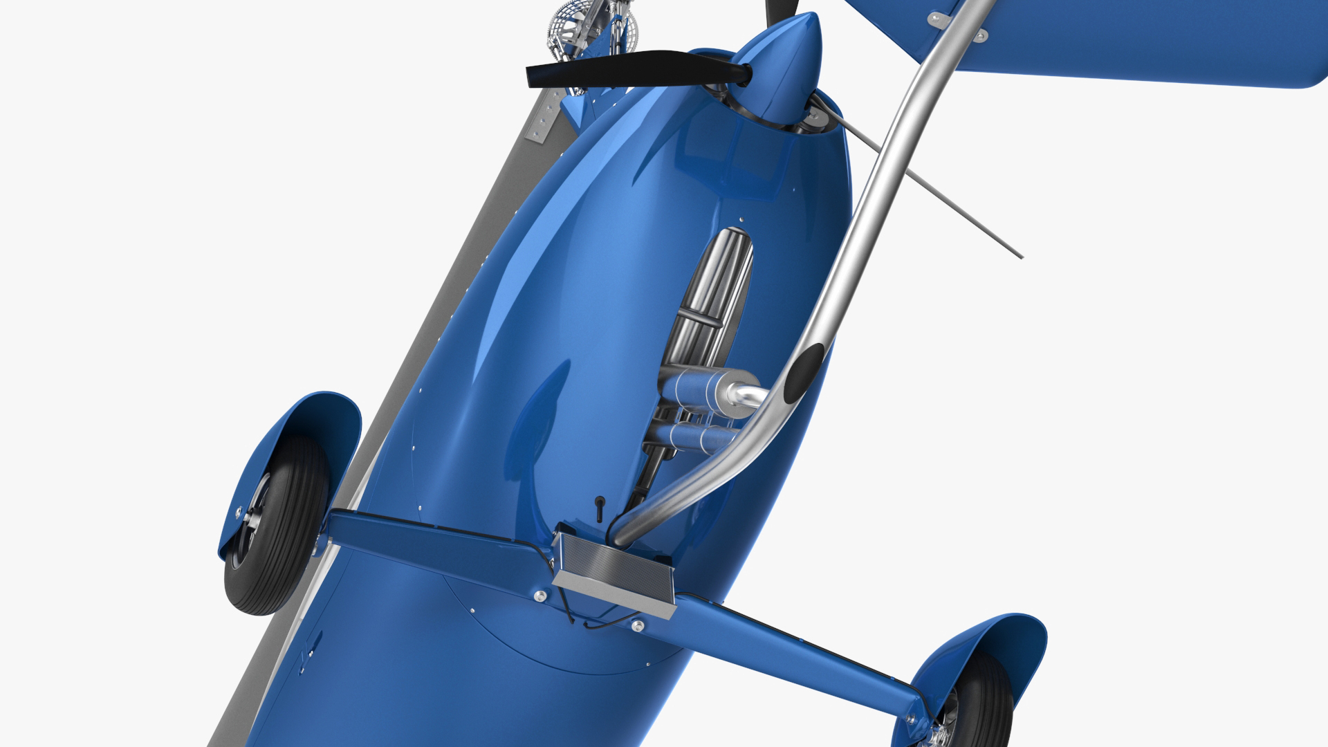 3D Gyroplane Blue Rigged