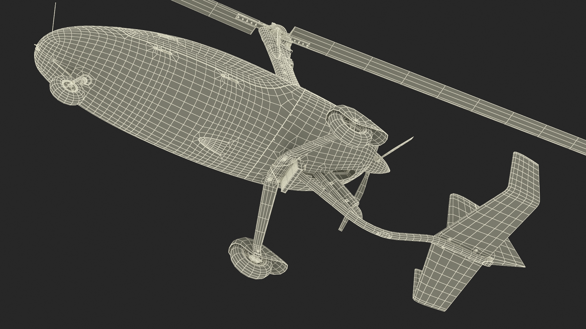 3D Gyroplane Blue Rigged