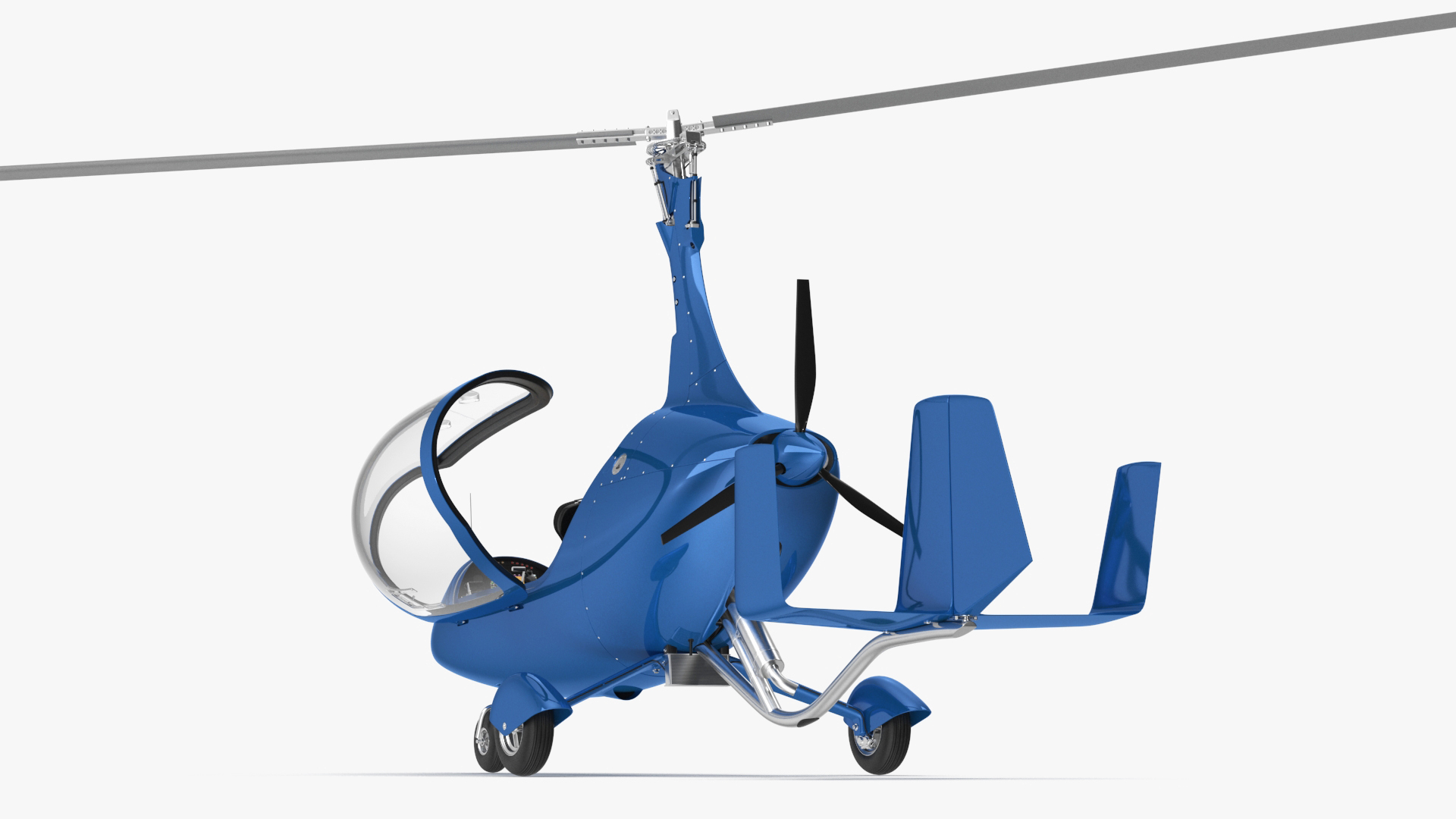 3D Gyroplane Blue Rigged