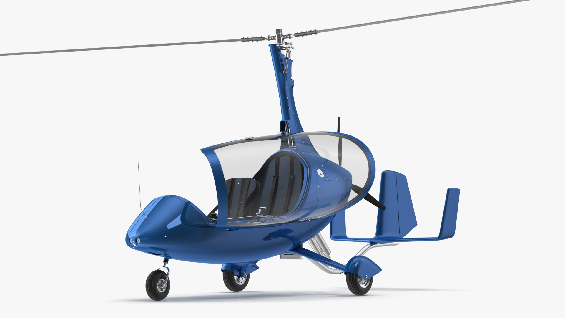 3D Gyroplane Blue Rigged