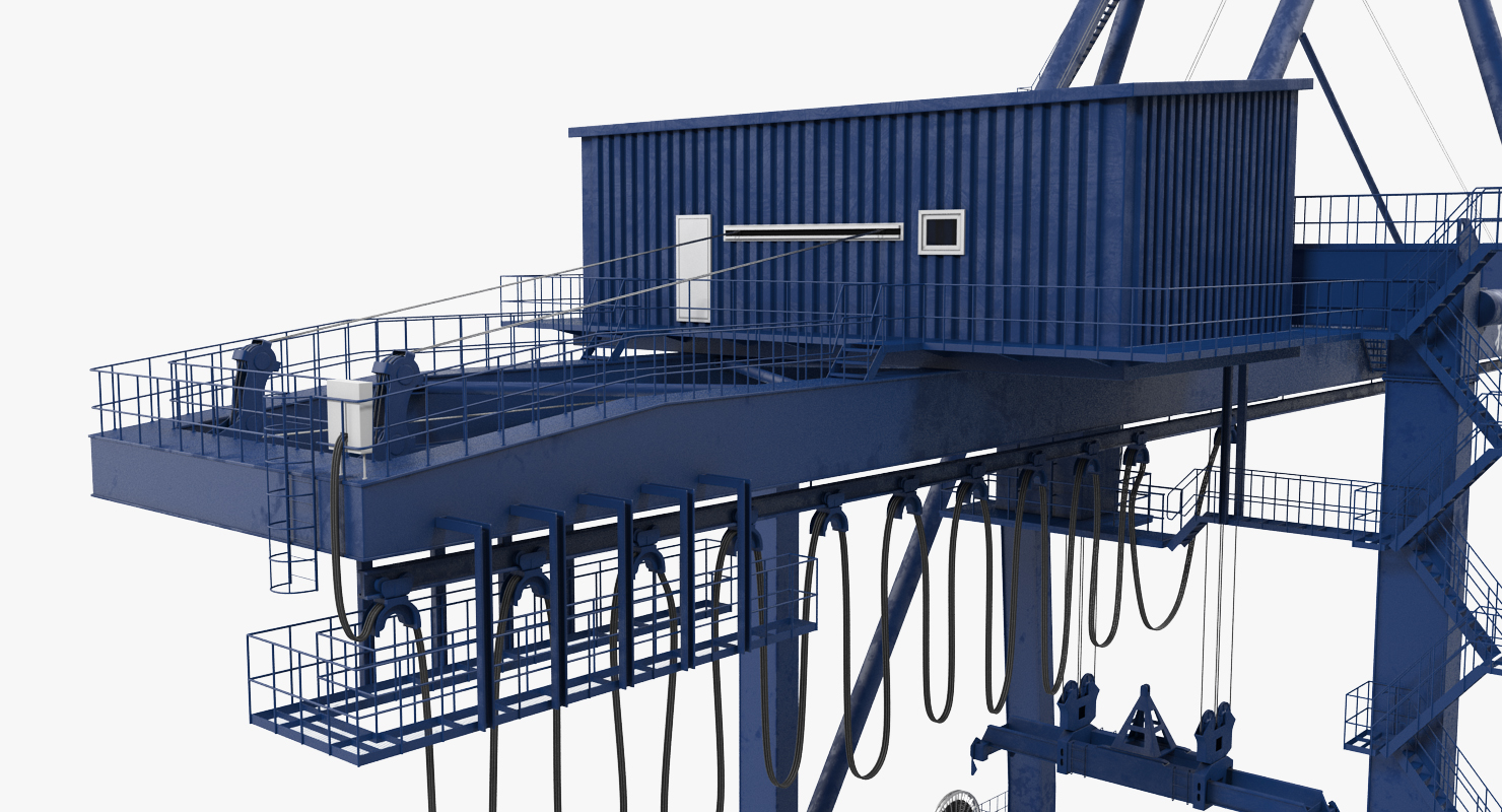 3D model Container Crane Blue