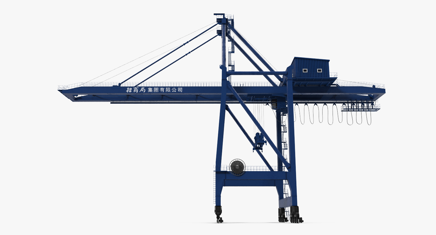 3D model Container Crane Blue