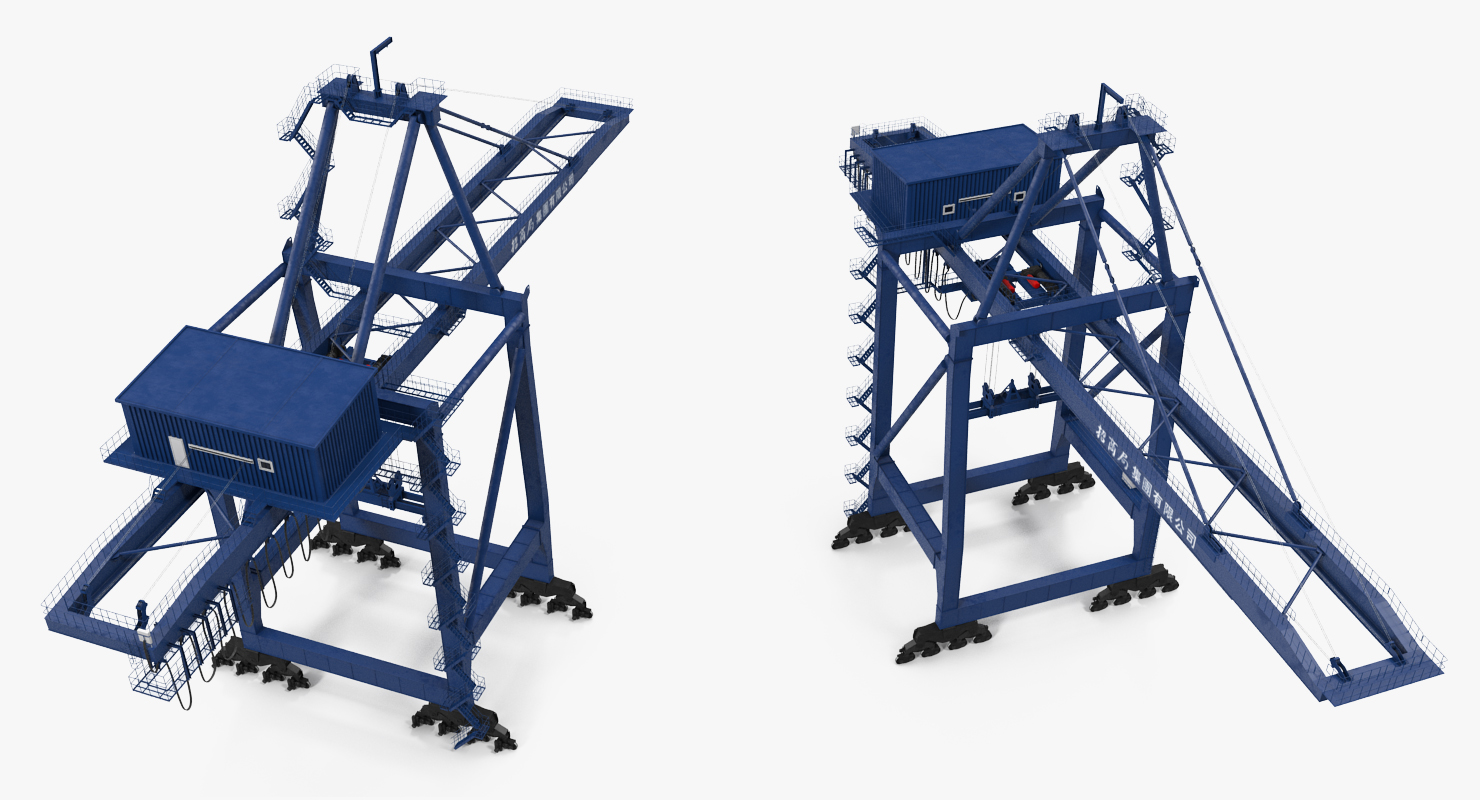 3D model Container Crane Blue