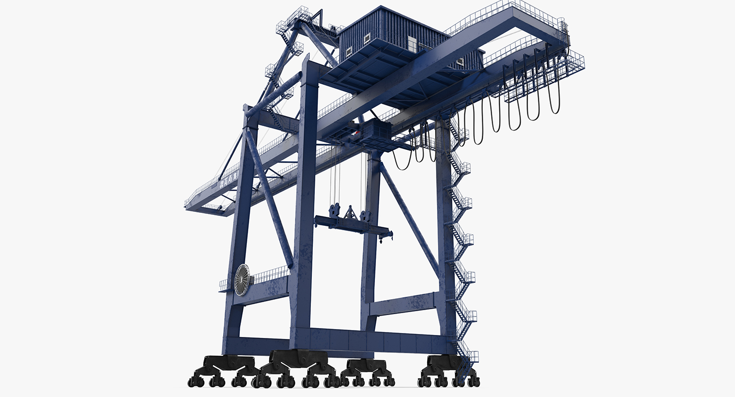 3D model Container Crane Blue