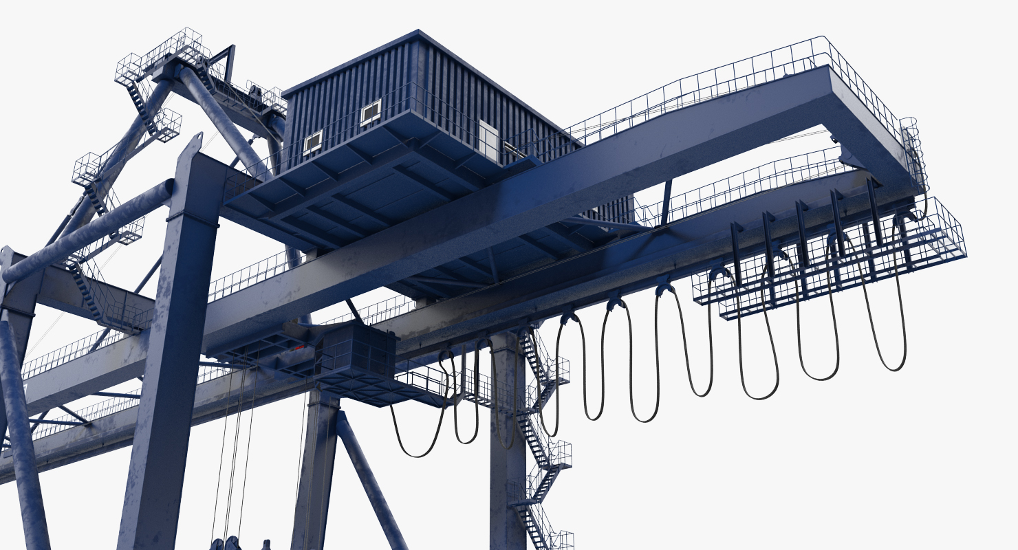 3D model Container Crane Blue