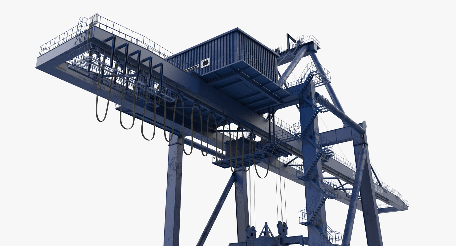 3D model Container Crane Blue