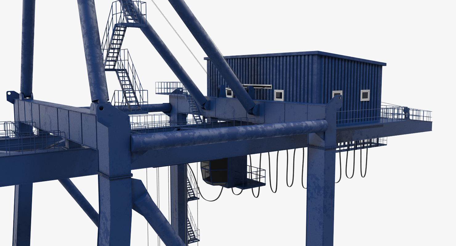 3D model Container Crane Blue