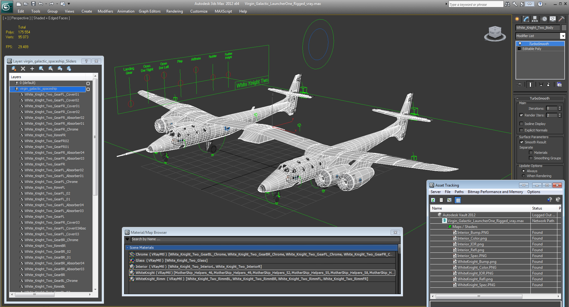 Virgin Galactic LauncherOne Rigged 3D model