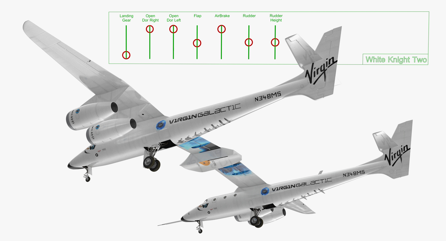 Virgin Galactic LauncherOne Rigged 3D model