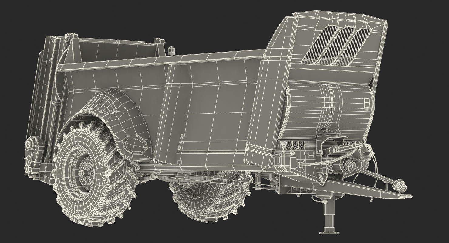 3D model Used Manure Spreader Generic Rigged