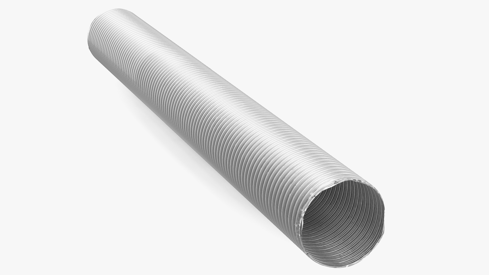 3D Aluminium Flexible Ducting Hose Rigged model