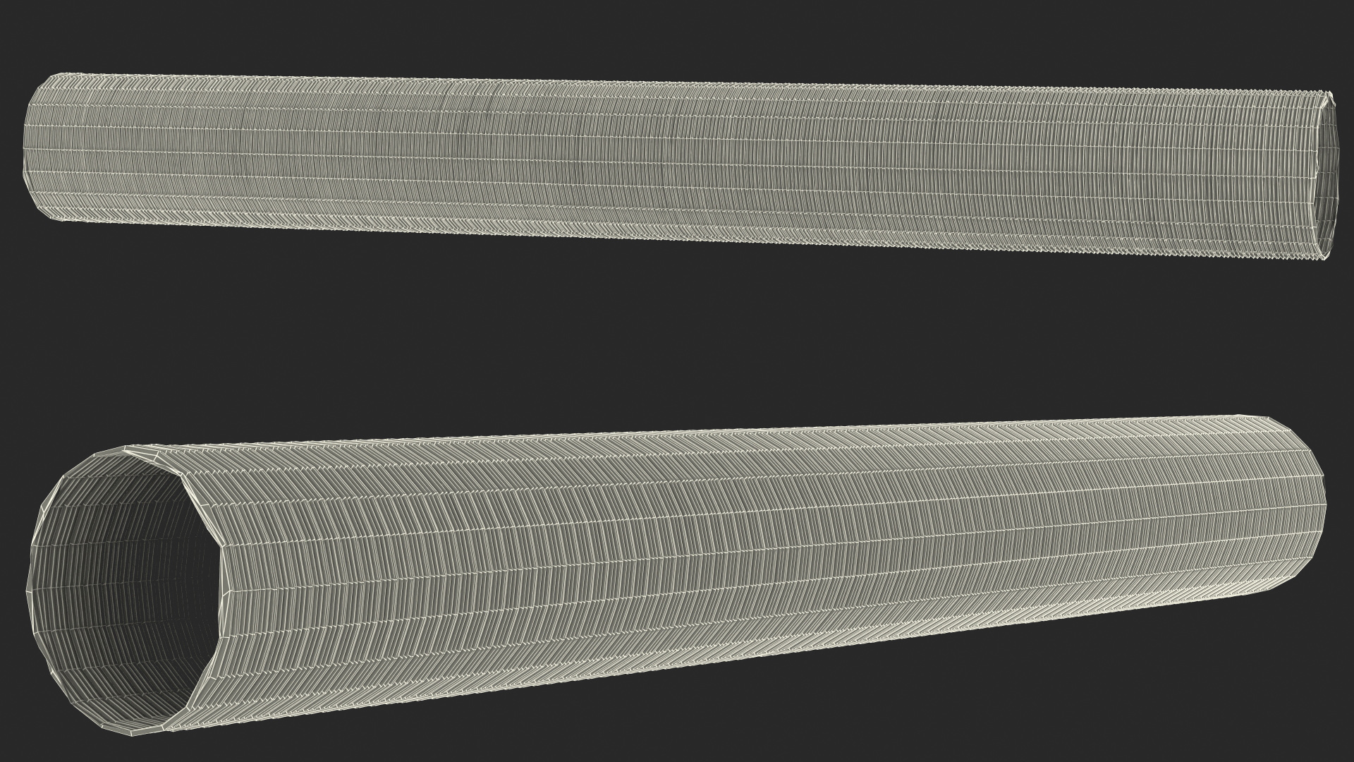 3D Aluminium Flexible Ducting Hose Rigged model