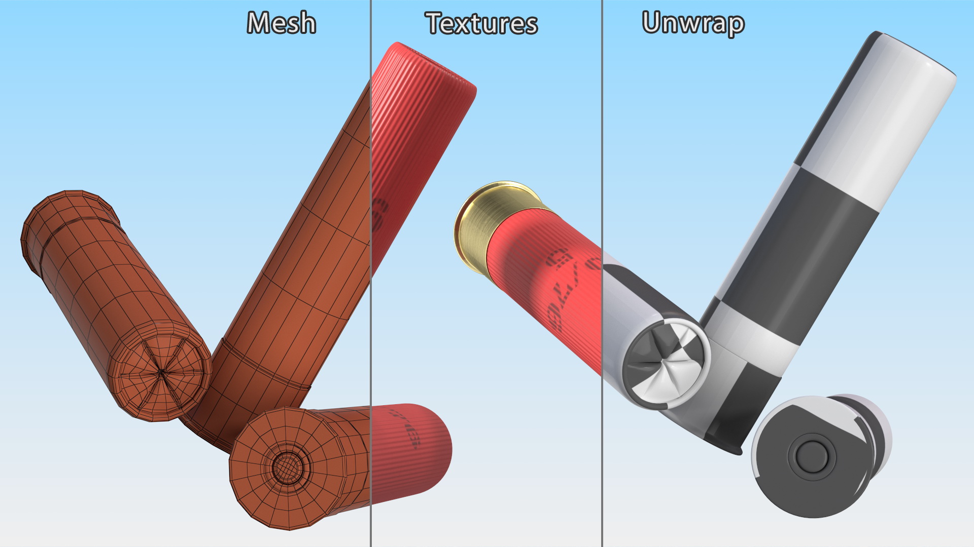 3D MTs-255 MC-255 Shotgun Shell model