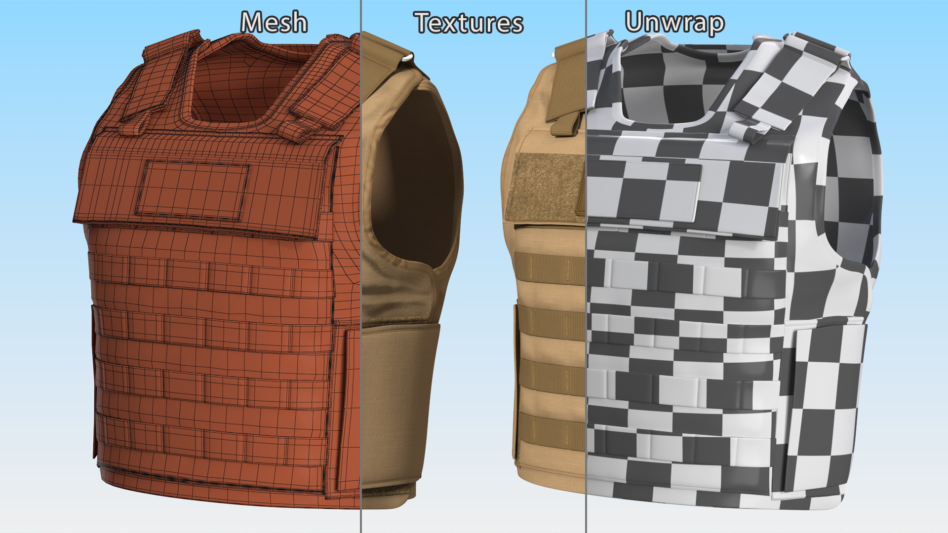 3D model Desert Army Body Armor Carrier