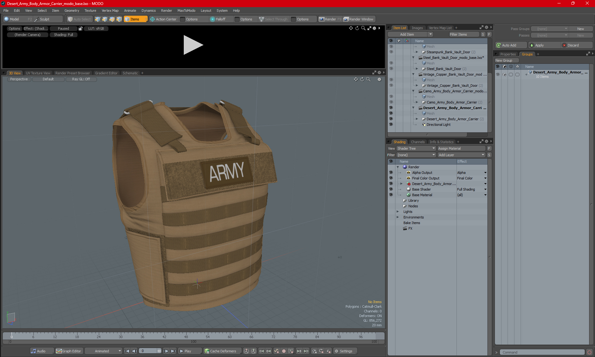 3D model Desert Army Body Armor Carrier