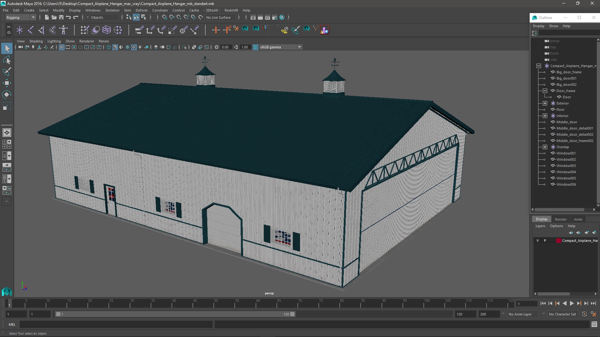 3D Compact Airplane Hangar model