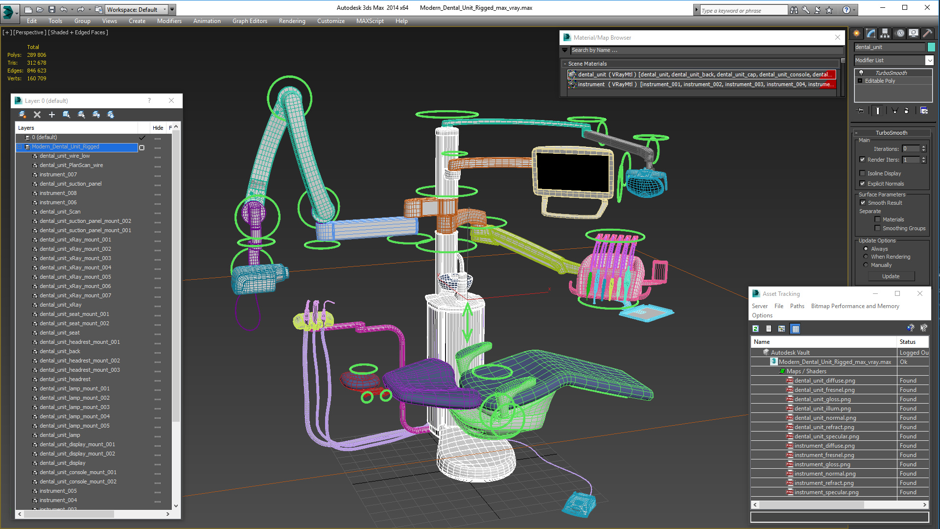 3D model Modern Dental Unit Rigged