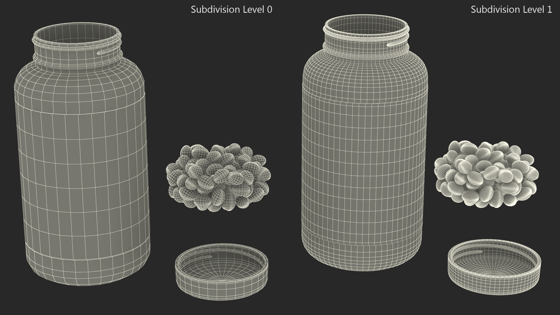 3D Omega 3 Pills in Bottle model